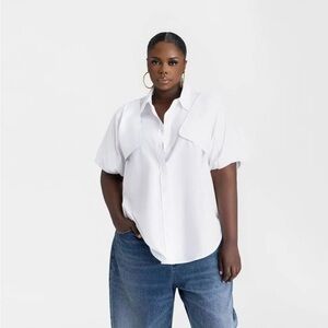 KBB by KAHLANA Women's Long Sleeve
'The Convertible Sleeve Shirt' - White XL